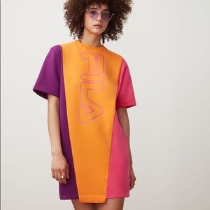 Fila Prima colorblock pink purple orange dress